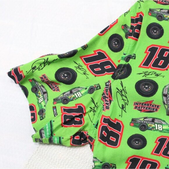Kyle Busch #18 NASCAR Racing Button-Up Shirt Green Nascar All Over Graphics - Picture 4 of 9